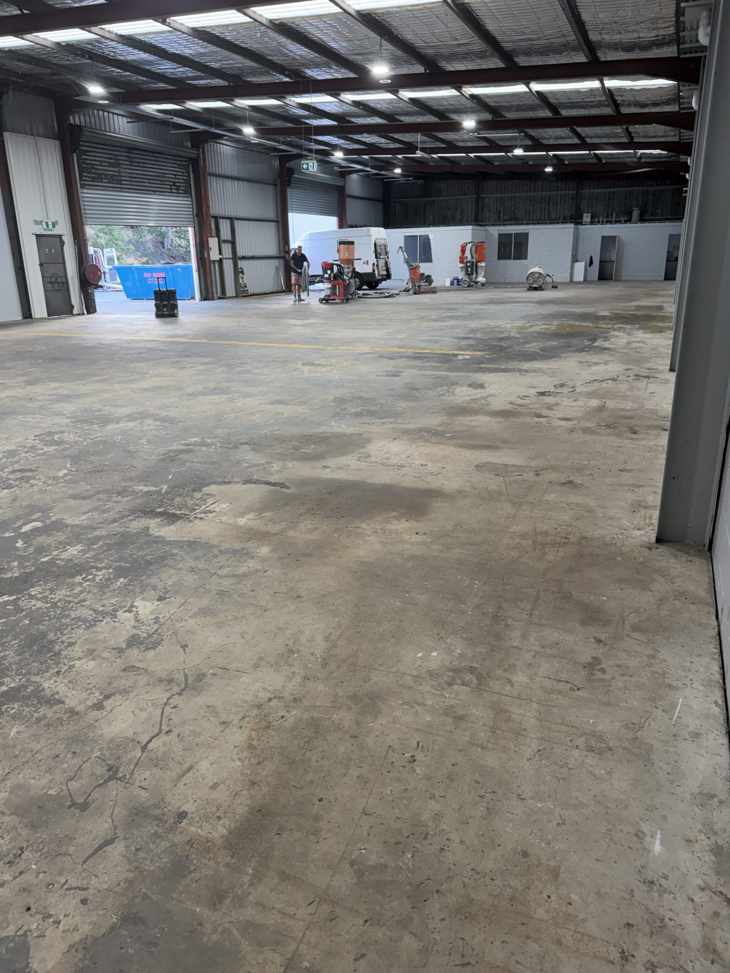 Warehouse grind and seal before